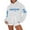White, variant on Flash Deal White Fox Hoodies For Teen Girls Women's Fashion Casual Letter Printed Long Sleeved Round Neck Drawstring Hooded Sweatshirt Oversized Hoodies For Women Light Blue S-5XL Clearance
