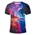 thumbnail image 5 of Mens Tops Plus Size under $5 Short Sleeved Galaxy Printed Round Neck T-shirt Multicolor XXL, 5 of 5