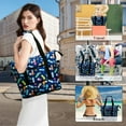 thumbnail image 7 of HAWEE Expandable Duffel Bag for Women with Trolley Sleeve and Wet Pocket Water Repellent Weekender Travel Tote Large Capacity Carry On Overnight Luggage for Gym/ Trip/ Camping/ Beach, Slipper Blue, 7 of 7