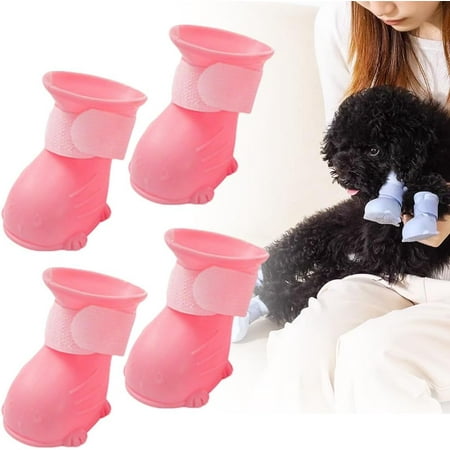Dog Boots for Hot Pavement  2025 New Upgrade Waterproof Dog Shoes  Non-Slip Wear-Resistant Easy to Clean Outdoor Dog Rain Boots for Paw Protectors (Pink  S (1.57 * 1.37 in))
