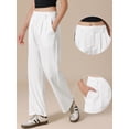 thumbnail image 2 of DARING DIVA Women's Striped Wide Leg Casual Work Long Pants Medium White, 2 of 6
