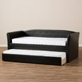 thumbnail image 4 of Baxton Studio Camino Modern and Contemporary Faux Leather Upholstered Daybed with Guest Trundle Bed, Black, 4 of 23