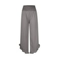 thumbnail image 7 of Ruffled Wide Leg Pants for Woman Plus Size Elastic High Waist Straight Leg Stretch Lightweight Women’s Casual Pant Ruffled Shorts Dark Gray XL, 7 of 7