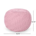 thumbnail image 5 of Noble House Round Texture Fabric Pouf, Pink, 5 of 5