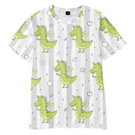 

Boy s T-shirt Children s Summer Clothes Baby Cartoon Dinosaur Short Sleeve T-shirt(C03-Size 140)