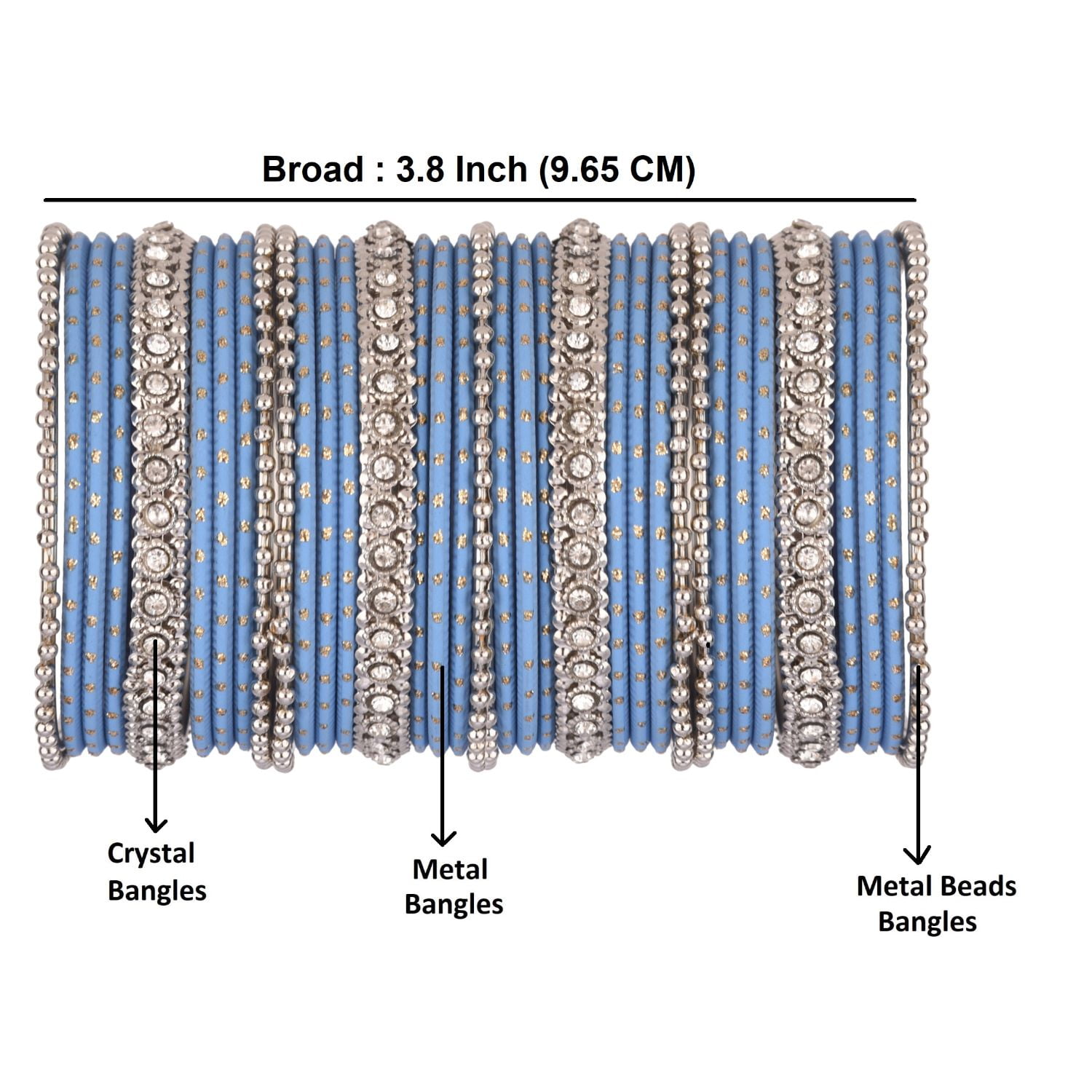 Efulgenz Indian Bangle Set Rhinestone Crystal Oxidized Bracelet