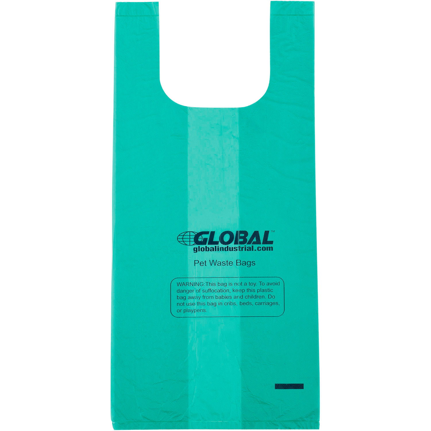Global Industrial Pet Waste Plastic Bags With Tie-Handles Green 400 Bags/Roll
