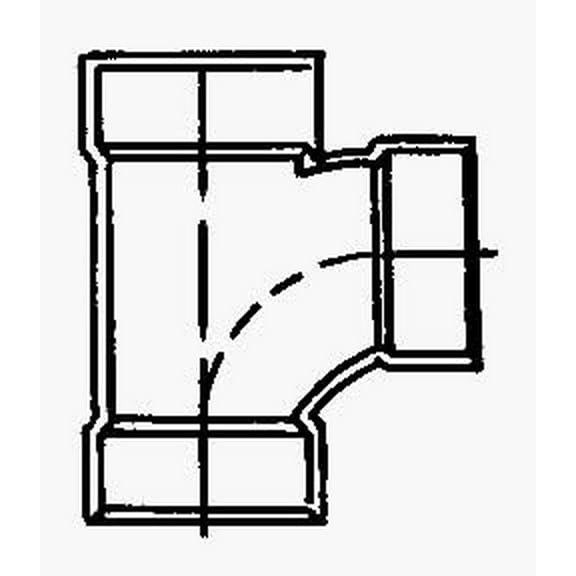 Charlotte Pipe Schedule 40 2 in. Hub x 1-1/2 in. Dia. Hub ABS Sanitary Tee