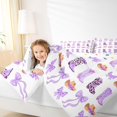 thumbnail image 4 of jejeloiu Purple Coquette Bow 7-Piece Twin Bedding Sets Kids,Cute Western Cowgirl Boot Pattern Bedding Comforter Set For Girls,Reversible, 4 of 7