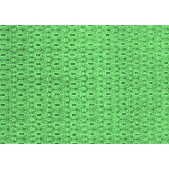 Ahgly Company Indoor Rectangle Abstract Emerald Green Modern Area Rugs, 2' x 5'