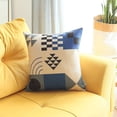 thumbnail image 3 of 18" X 18" Blue And Black Abstract Zippered Handmade Polyester Throw Pillow Cover, 3 of 5