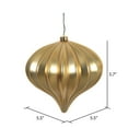 thumbnail image 2 of Vickerman 5.7" Gold Matte Onion Christmas Ornament, UV treated, Set of 3, 2 of 2