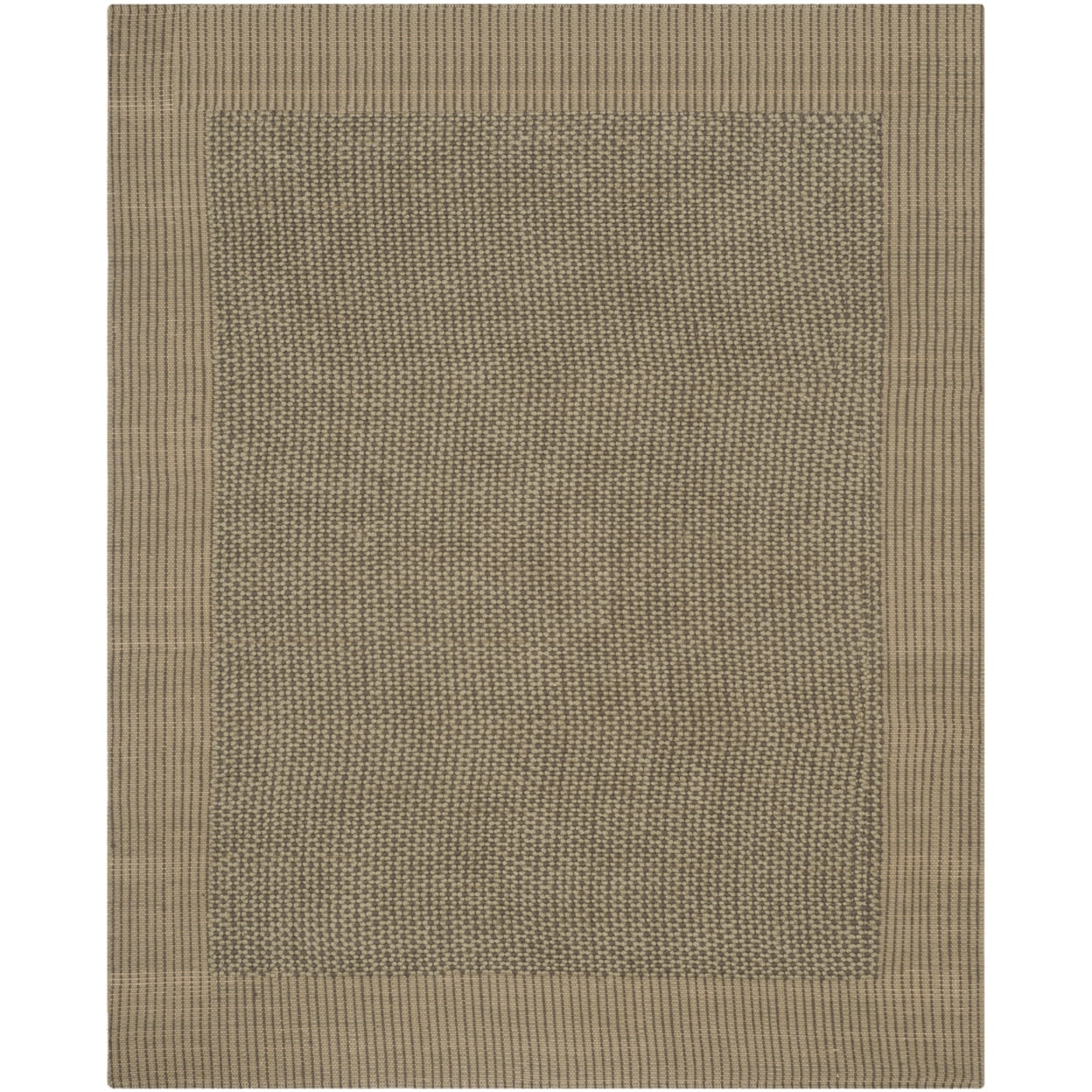 SAFAVIEH Natural Fiber Kathleen Border Jute Area Rug, Charcoal/Green, 4' x 6'