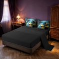 thumbnail image 3 of Manfei Kawaii Dragon Animals 7pcs Queen Bedding,Fantasy Trees Book Bedding Comforter Set Queen,Blue Brown,Black Reversible, 3 of 6