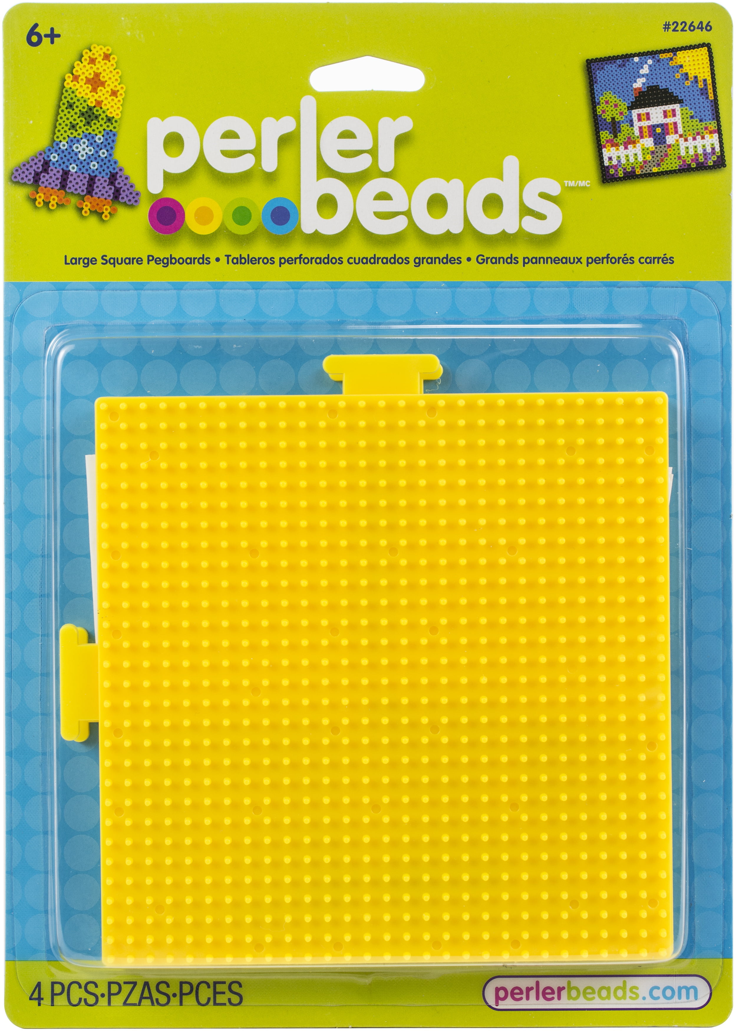 6 Large Square Perler Fuse Beads Peg Boards Plastic Pegboards Kids Craft Kits 