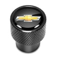 thumbnail image 2 of Chevrolet Golden Logo in Black on Black Aluminum Tire Valve Stem Caps, 2 of 5