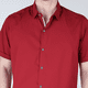 thumbnail image 2 of Camisa Básica Roja Slim Fit Hombre Manga Corta Lisa Casual, 2 of 4