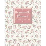 Homework Planner Weekly to Do List: Sweet Flowers Student Planner Journal Tracker Notebook Education Teaching Studying Journal Size 8.5x11 Inches