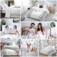 thumbnail image 5 of 3 Piece Grey Striped Duvet Cover Set Queen Size,Microfiber Comforter/Quilt Cover with Corner Ties and 2 Pillowcases,Modern White Striped Abstract Art Aesthetics All Season Bedding with Zipper Closure, 5 of 8