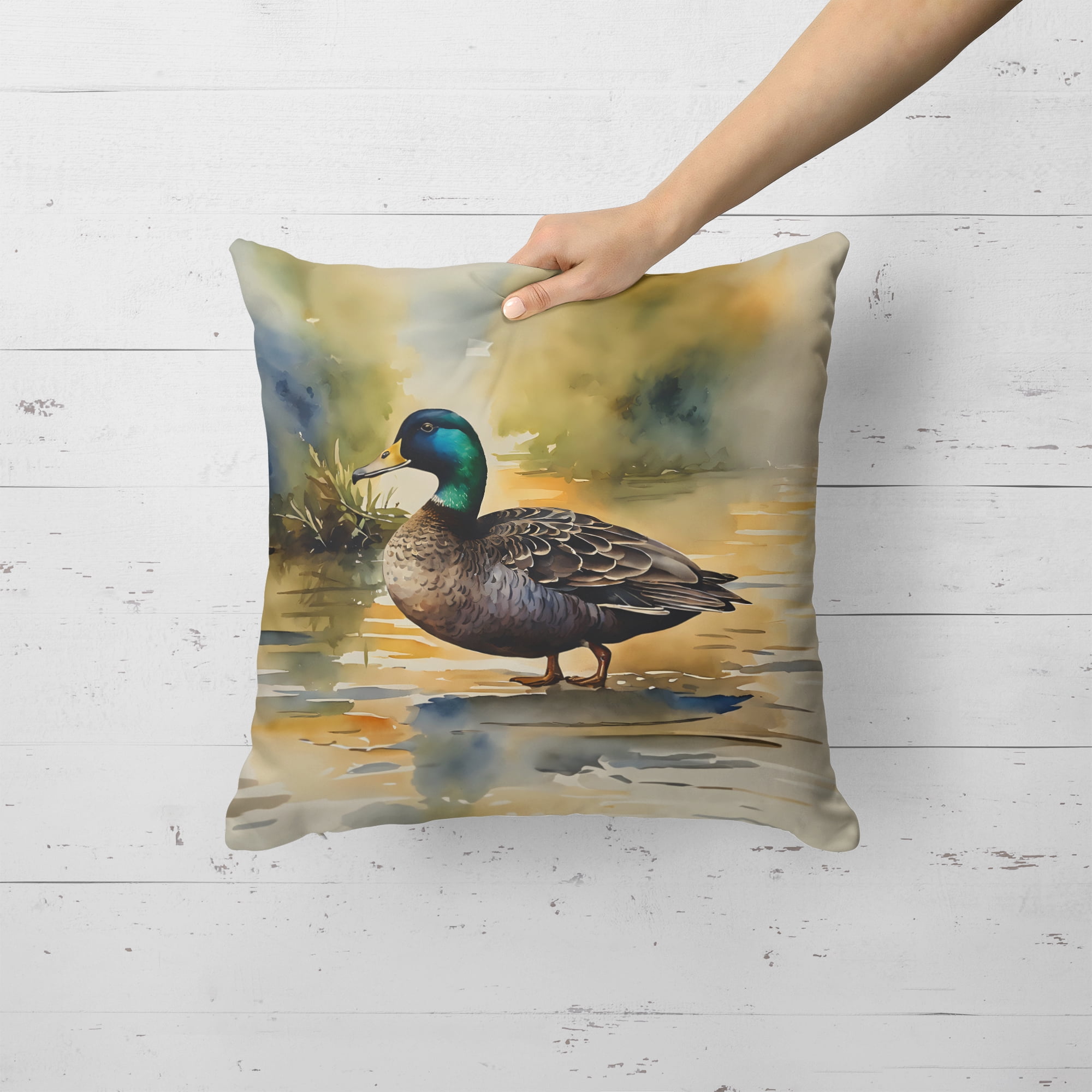 Black Duck Throw Pillow 18 in x 18 in