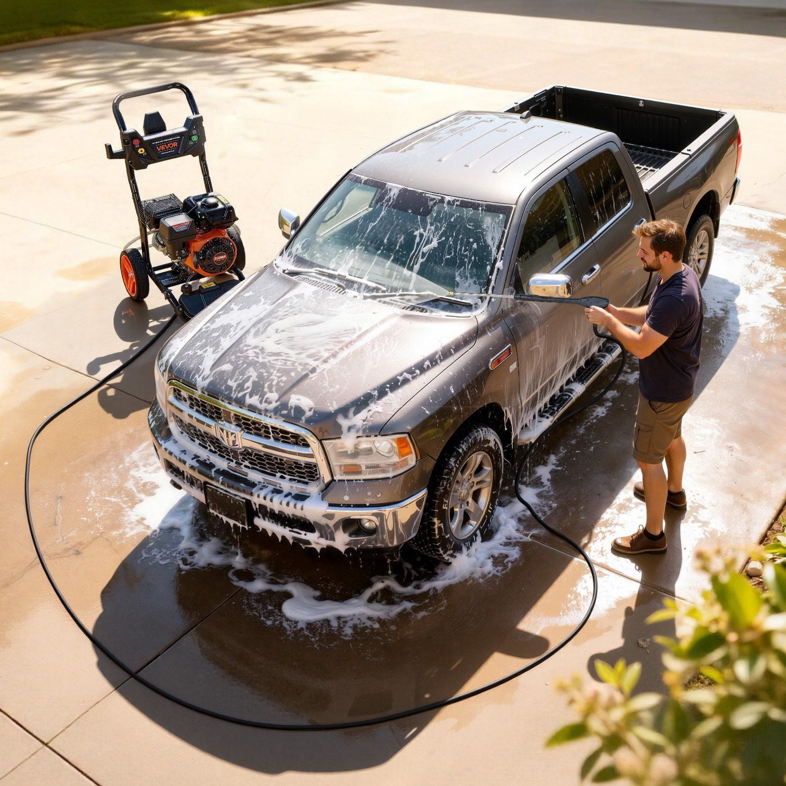 Gas Pressure Washer 3600 PSI 2.6 GPM, Full Copper Pump, 26 ft Hose, 5 Nozzles