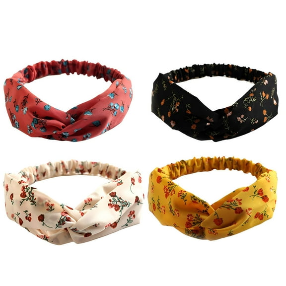 TELOLY 4Pcs Headbands for Women,Cloth Fashion Headbands,Sweat Headbands for Women,Mixing1