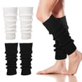 thumbnail image 1 of 2 pares de calentadores de piernas de punto calentadores térmicos de invierno mangas de pierna sueltas calentadores de piernas suaves y elásticos cubre protectores de piernas de invierno, 1 of 6