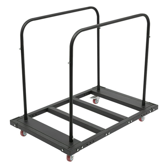 ChicHomey Folding Table Cart – 264.55lbs Capacity,Adjustable Support,4 Wheels with Brakes,Desk Trolley for Garage Home Warehouse Party Event, Black