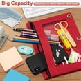 thumbnail image 5 of Pencil Pouch for 3 Ring Binder, Bulk 36 Pack 3-Holes Zipper Pencil Pouches in Assorted Colors, Sturdy and Durable Cloth Pencil Holder with Clear, 5 of 5