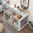Pefilos 43" Sliding Door Dog Crate with Partition for Two Puppies