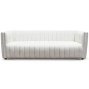 Rasem Modern Luxry Tight Tufted Back Cream French Boucle Fabric Couch