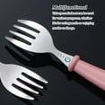 thumbnail image 3 of Monstrate Juego de tenedor y cuchara elegante y contemporáneo de acero inoxidable para colección de cocina, vajilla fácil de limpiar Mostrada Rosa, 3 of 6