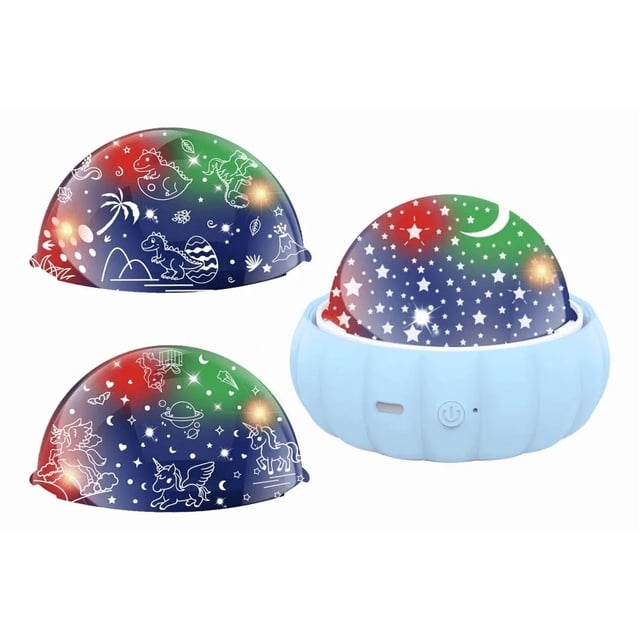 Proyector Lampara Estrella Noche Recargable Para Bebés Niños Xtellar Azul Acero