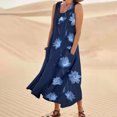 thumbnail image 1 of WILLBEST Vestidos Casuales para Mujer Verano Vestido Casual sin Mangas de Verano para Mujer Vestido de Vacaciones de Playa con Bolsillos Estampados Coloridos Mediana​​, 1 of 3