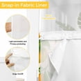 thumbnail image 6 of Oranges Fruit No Hook Shower Curtain with Snap in Liner Green Leaf White Flowers Beige Background Waterproof Bathroom Shower Curtain with See Through Top Window for Bathtub 72" x 72", 6 of 9