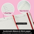 thumbnail image 3 of HUGFEGWE Small Leather Notebook Journal Notepad with Pen for Writing Women, Mini Pocket Small Notepad Lined Address Note Book Note Pads for Work Travel, Red Waterproof Leather Cover AZ824-8055, 3 of 7