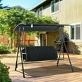 thumbnail image 2 of GVN Outdoor Porch Swings,Hanging Porch Swings,3-Person Porch Swing with Stand, Outdoor Swing for Patio Porch with Comfortable Swing Bench-Style Seat, Black, 2 of 8