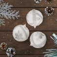 thumbnail image 2 of Northlight 3ct White and Silver Beaded Flowers with Leaves Shatterproof Christmas Ball Ornaments 3", 2 of 4