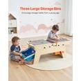 thumbnail image 5 of VEVOR Kids Reversible Wooden Activity Table, Multi-Purpose Activity Play Table with 200 Building Bricks & 3 Storage Bins for Kids 3+ Years, Large Storage Space, Present for Boys & Girls, Natural, 5 of 9