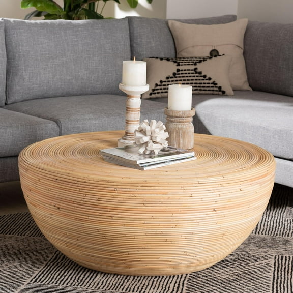 bali & pari Tokyo Coastal Coffee Table, 39"W, Natural Brown