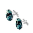 thumbnail image 2 of Whale Elegant Stainless Steel Silver Shirt Cufflinks for Formal Attire, 2 of 6