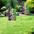 thumbnail image 3 of Newhomestyle Mardi Gras Garden Flag Masquerade Beads Yard Flag Double Sided Fleur De Lis Carnival House Flag Vertical Holiday Decorative Yard Flag for Mardi Gras Yard Outdoor Decoration, 12 x 18 Inch, 3 of 4