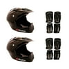 Razor Youth Full Face Riding Sport Helmets (2 Pack) + Elbow & Knee Pads (2 Pack)