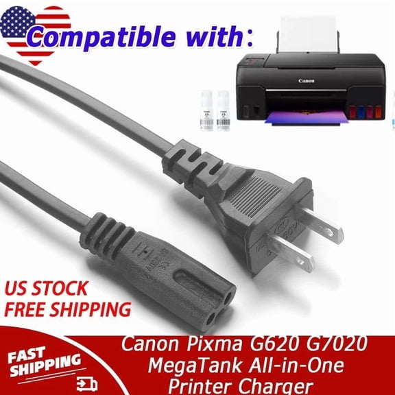Power Cord Cable Compatible with Canon Pixma G620 G7020 MegaTank All-in-One Printer