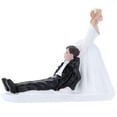 thumbnail image 1 of Resina sintética novia y el novio Pastel de cumpleaños boda romántica decoración fiesta Abanopi blanco negro, 1 of 7