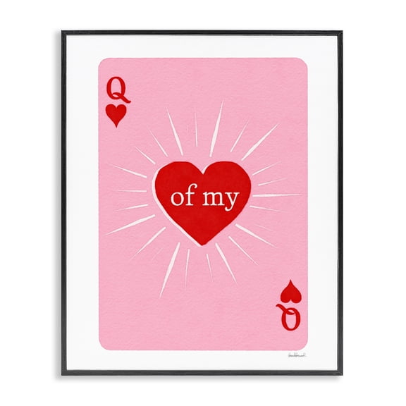 Queen Of My Heart Card Black Framed Giclee Art, design by Amanda Greenwood