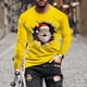 thumbnail image 1 of Blusas y camisas de manga larga con cuello redondo para hombre Blusa de manga larga con cuello redondo y estampado navideño para hombre Blusa de poliéster para hombre, 1 of 4