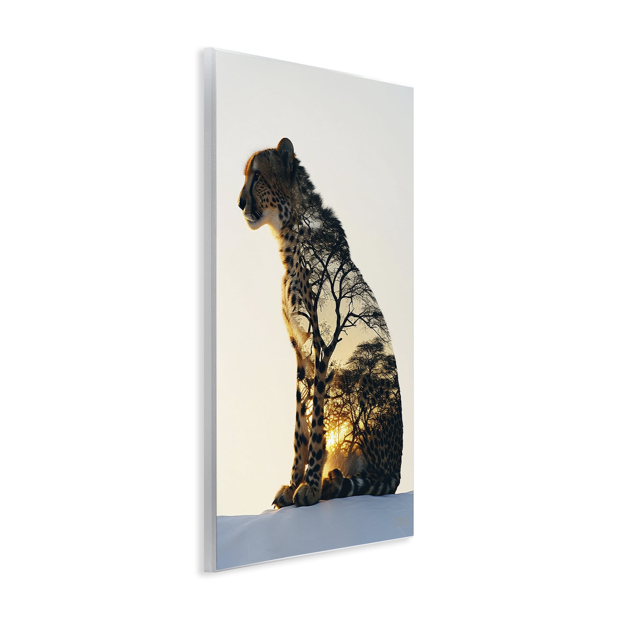 Stupell Industries Leopard with Silhouette Animals & Insects Painting Unframed Art Print Wall Art, 10 x 15
