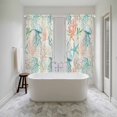 thumbnail image 4 of Teal Red Jellyfish Coastal Kitchen Curtain for Berdoom Living Room Cafe 72 Inch Length, Nautical Beach Coral Starfish Tiers Curtains Light Filtering Drapes Window Treatment 2 Panels 52"Wx72"L, 4 of 8