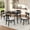 5: Chair: Light beige & Table: Black, variant on Harper & Bright Designs Small Space Dining Set for 4, 5 Pieces Rectangular Solid Wood Table Set with 4 Upholstered Chairs for Kitchen, Light beige,White Oak